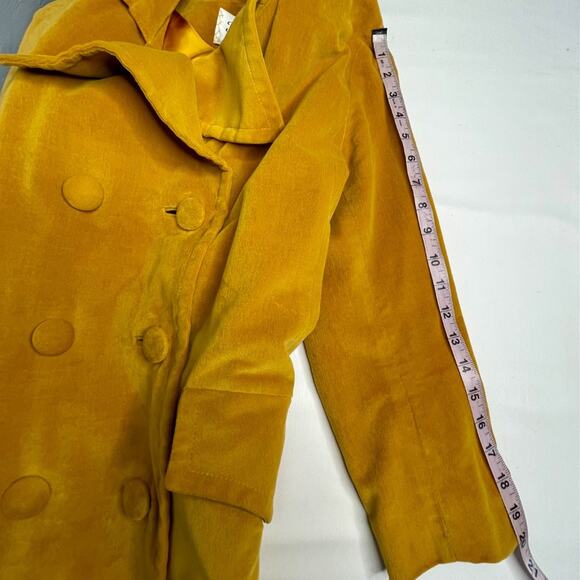 Vintage Women Mustard Velvet Coat 1960 Size S - Picture 8 of 10